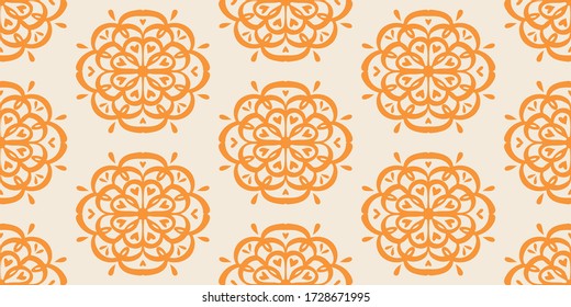 Oriental vector damask pattern. Talavera pottery. Azulejos portugal. Turkish ornament. Spanish porcelain. Ceramic tableware, folk print. Ethnic background. Mediterranean wallpaper.  Talavera pottery.