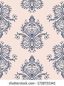 Oriental vector damask pattern. Talavera pottery. Azulejos portugal. Turkish ornament. Spanish porcelain. Ceramic tableware, folk print. Ethnic background. Mediterranean wallpaper.  Talavera pottery.