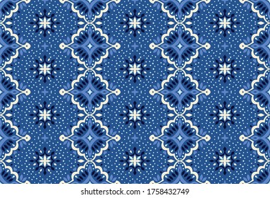 Oriental vector damask pattern. Talavera pottery. Azulejos portugal. Turkish ornament. Spanish porcelain. Ceramic tableware, folk print. Ethnic background. Mediterranean wallpaper.  Talavera pottery.