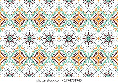 Oriental vector damask pattern. Talavera pottery. Azulejos portugal. Turkish ornament. Spanish porcelain. Ceramic tableware, folk print. Ethnic background. Mediterranean wallpaper.  Talavera pottery.
