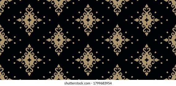 Oriental vector damask pattern. Talavera pottery. Azulejos portugal. Turkish ornament. Spanish porcelain. Ceramic tableware, folk print. Ethnic background. Mediterranean wallpaper.  Talavera pottery.