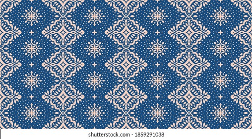 Oriental vector damask pattern. Talavera pottery. Azulejos portugal. Turkish ornament. Spanish porcelain. Ceramic tableware, folk print. Ethnic background. Mediterranean wallpaper.  Talavera pottery.