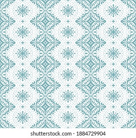 Oriental vector damask pattern. Talavera pottery. Azulejos portugal. Turkish ornament. Spanish porcelain. Ceramic tableware, folk print. Ethnic background. Mediterranean wallpaper.  Talavera pottery.