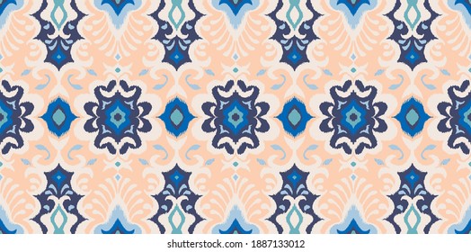 Oriental vector damask pattern. Talavera pottery. Azulejos portugal. Turkish ornament. Spanish porcelain. Ceramic tableware, folk print. Ethnic background. Mediterranean wallpaper.  Talavera pottery.