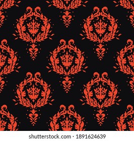 Oriental vector damask pattern. Talavera pottery. Azulejos portugal. Turkish ornament. Spanish porcelain. Ceramic tableware, folk print. Ethnic background. Mediterranean wallpaper.  Talavera pottery.