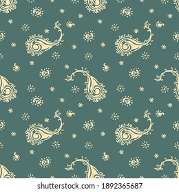 Oriental vector damask pattern. Talavera pottery. Azulejos portugal. Turkish ornament. Spanish porcelain. Ceramic tableware, folk print. Ethnic background. Mediterranean wallpaper.  Talavera pottery.
