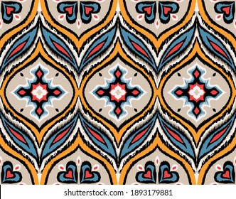 Oriental vector damask pattern. Talavera pottery. Azulejos portugal. Turkish ornament. Spanish porcelain. Ceramic tableware, folk print. Ethnic background. Mediterranean wallpaper.  Talavera pottery.
