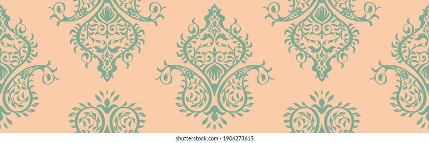 Oriental vector damask pattern. Talavera pottery. Azulejos portugal. Turkish ornament. Spanish porcelain. Ceramic tableware, folk print. Ethnic background. Mediterranean wallpaper.  Talavera pottery.