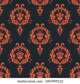 Oriental vector damask pattern. Talavera pottery. Azulejos portugal. Turkish ornament. Spanish porcelain. Ceramic tableware, folk print. Ethnic background. Mediterranean wallpaper.  Talavera pottery.