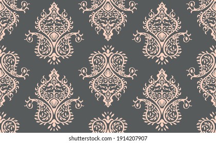 Oriental vector damask pattern. Talavera pottery. Azulejos portugal. Turkish ornament. Spanish porcelain. Ceramic tableware, folk print. Ethnic background. Mediterranean wallpaper.  Talavera pottery.