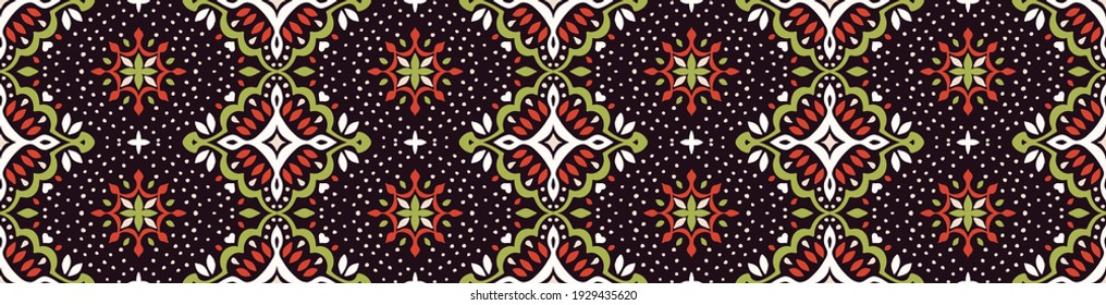 Oriental vector damask pattern. Talavera pottery. Azulejos portugal. Turkish ornament. Spanish porcelain. Ceramic tableware, folk print. Ethnic background. Mediterranean wallpaper.  Talavera pottery.