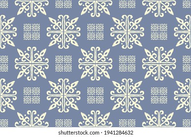 Oriental vector damask pattern. Talavera pottery. Azulejos portugal. Turkish ornament. Spanish porcelain. Ceramic tableware, folk print. Ethnic background. Mediterranean wallpaper.  Talavera pottery.
