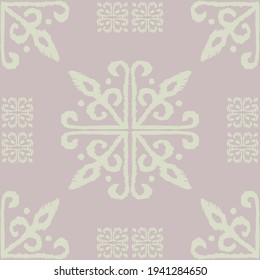 Oriental vector damask pattern. Talavera pottery. Azulejos portugal. Turkish ornament. Spanish porcelain. Ceramic tableware, folk print. Ethnic background. Mediterranean wallpaper.  Talavera pottery.