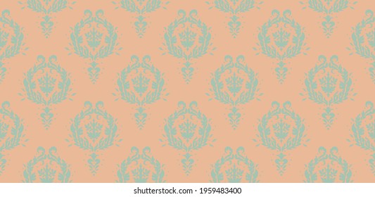 Oriental vector damask pattern. Talavera pottery. Azulejos portugal. Turkish ornament. Spanish porcelain. Ceramic tableware, folk print. Ethnic background. Mediterranean wallpaper.  Talavera pottery.