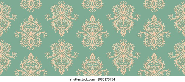 Oriental vector damask pattern. Talavera pottery. Azulejos portugal. Turkish ornament. Spanish porcelain. Ceramic tableware, folk print. Ethnic background. Mediterranean wallpaper.  Talavera pottery.