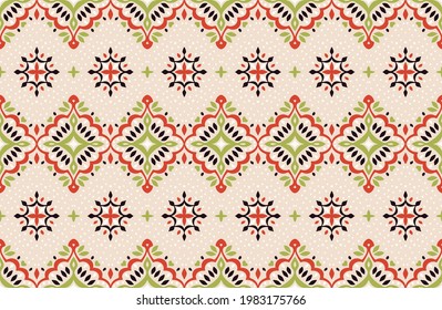Motif oriental vectoriel damassé. La poterie Talavera. Azulejos portugal. L'ornement turc. Porcelaine espagnole. Vaisselle en céramique, papier folklorique. Arrière-plan ethnique. Fond d'écran méditerranéen.  La poterie Talavera.