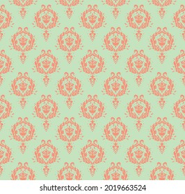 Oriental vector damask pattern. Talavera pottery. Azulejos portugal. Turkish ornament. Spanish porcelain. Ceramic tableware, folk print. Ethnic background. Mediterranean wallpaper.  Talavera pottery.