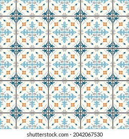 Oriental vector damask pattern. Talavera pottery. Azulejos portugal. Turkish ornament. Spanish porcelain. Ceramic tableware, folk print. Ethnic background. Mediterranean wallpaper. Talavera pottery.