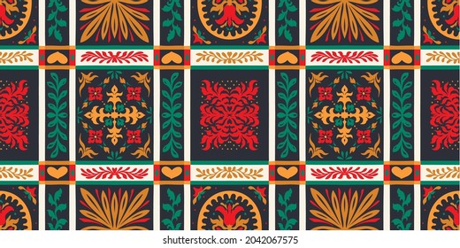 Oriental vector damask pattern. Talavera pottery. Azulejos portugal. Turkish ornament. Spanish porcelain. Ceramic tableware, folk print. Ethnic background. Mediterranean wallpaper. Talavera pottery.