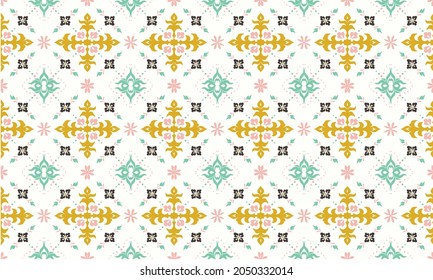 Oriental vector damask pattern. Talavera pottery. Azulejos portugal. Turkish ornament. Spanish porcelain. Ceramic tableware, folk print. Ethnic background. Mediterranean wallpaper. Talavera pottery.