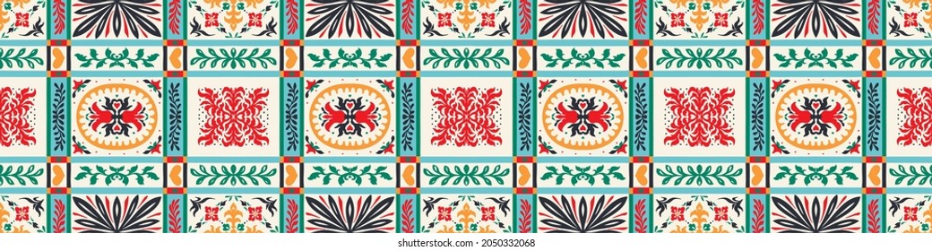 Oriental vector damask pattern. Talavera pottery. Azulejos portugal. Turkish ornament. Spanish porcelain. Ceramic tableware, folk print. Ethnic background. Mediterranean wallpaper. Talavera pottery.