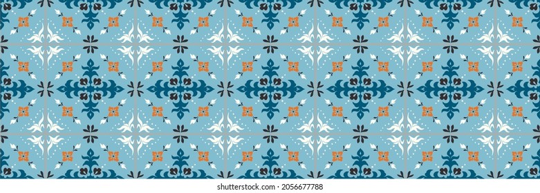 Patrón de damasco vector oriental. Cerámica de Talavera. Azulejos portugal. Ornamento turco. Porcelana española. Vajilla de cerámica, impresión folclórica. Origen étnico. Papel de pared mediterráneo. Cerámica de Talavera.