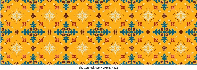 Oriental vector damask pattern. Talavera pottery. Azulejos portugal. Turkish ornament. Spanish porcelain. Ceramic tableware, folk print. Ethnic background. Mediterranean wallpaper. Talavera pottery.