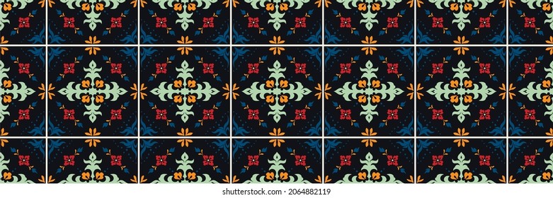 Oriental vector damask pattern. Talavera pottery. Azulejos portugal. Turkish ornament. Spanish porcelain. Ceramic tableware, folk print. Ethnic background. Mediterranean wallpaper. Talavera pottery.