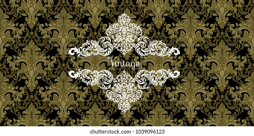 Oriental vector damask patterns for greeting cards and wedding invitations