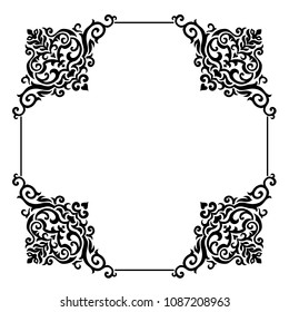 Oriental vector damask patterns for greeting cards and wedding invitations, photos.