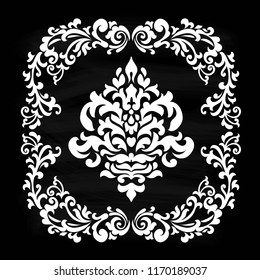 Oriental vector damask patterns for greeting cards and wedding invitations.
