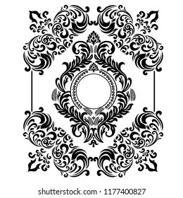 Oriental vector damask patterns for greeting cards and wedding invitations.