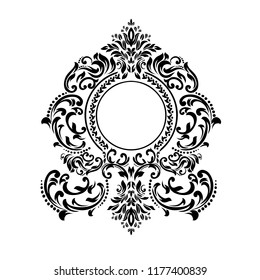 Oriental vector damask patterns for greeting cards and wedding invitations.