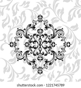 Oriental vector damask patterns for greeting cards and wedding invitations.