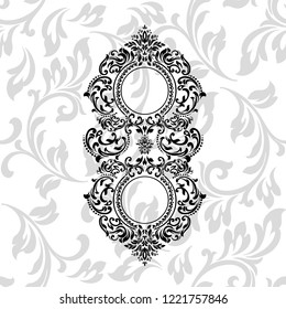 Oriental vector damask patterns for greeting cards and wedding invitations.