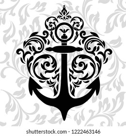 Oriental vector damask patterns for greeting cards and wedding invitations.Decor background Vector. 