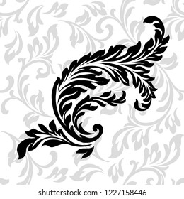 Oriental vector damask patterns for greeting cards and wedding invitations.