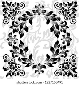 Oriental vector damask patterns for greeting cards and wedding invitations.