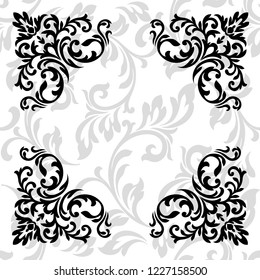 Oriental vector damask patterns for greeting cards and wedding invitations.
