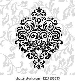 Oriental vector damask patterns for greeting cards and wedding invitations.