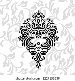 Oriental vector damask patterns for greeting cards and wedding invitations.