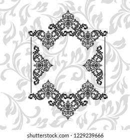 Oriental vector damask patterns for greeting cards and wedding invitations.
