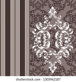 Oriental vector damask patterns for greeting cards and wedding invitations.