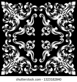 Oriental vector damask patterns for greeting cards and wedding invitations.
