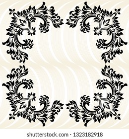 Oriental vector damask patterns for greeting cards and wedding invitations.