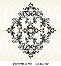 Oriental vector damask patterns for greeting cards and wedding invitations.