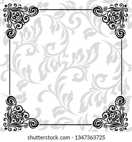 Oriental vector damask patterns for greeting cards and wedding invitations.