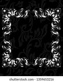 Oriental vector damask patterns for greeting cards and wedding invitations.