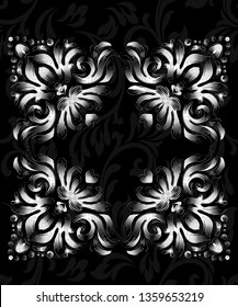Oriental vector damask patterns for greeting cards and wedding invitations.