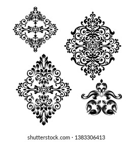 Oriental vector damask patterns for greeting cards and wedding invitations.